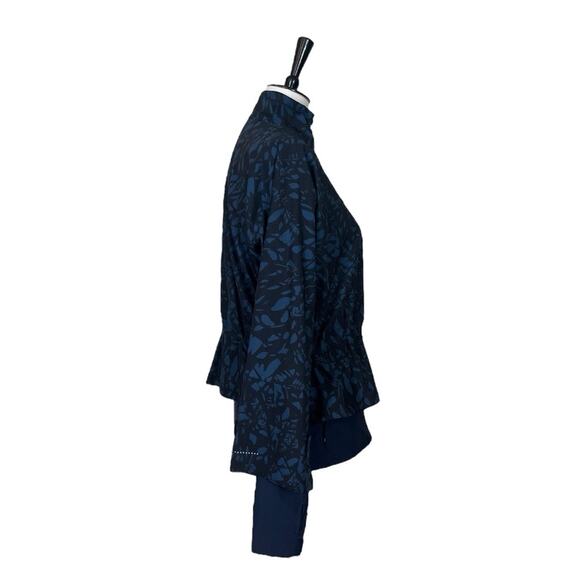 Sweaty Betty Fast Track Running Jacket Blue Leaf Scatter Print Women Size Small - Picture 6 of 14